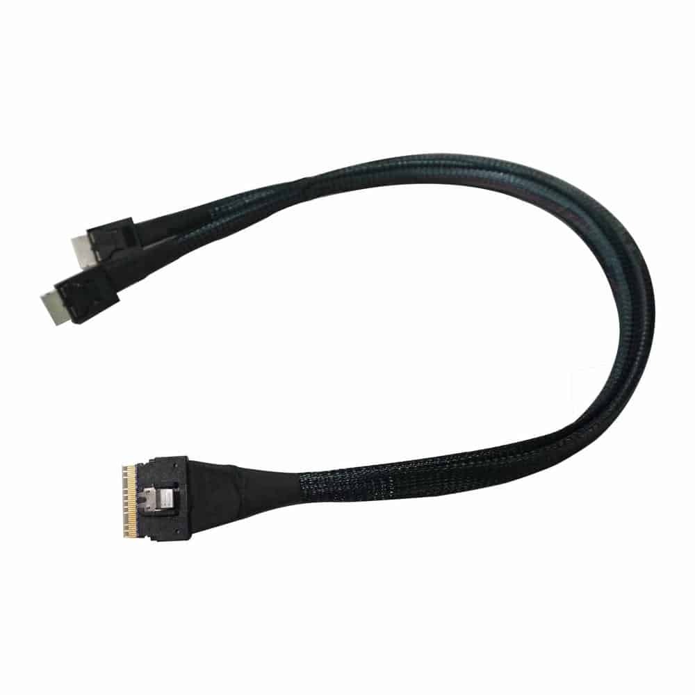 Highpoint PCIe Gen4 0.5m 1x SFF-8654 to 2x SFF-8611 Cable